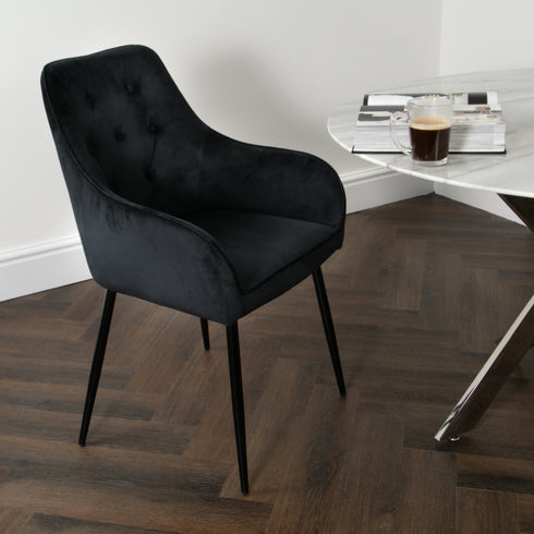 Native Home Lifestyle Chesterfield Black Dining Chairs (Set Of 2)